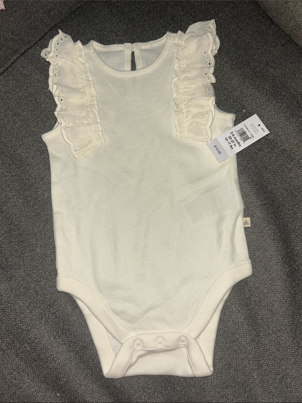 GAP Cream Eyelet Ruffle Sleeve One-Piece Bodysuit